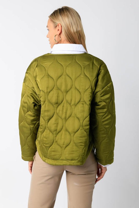 Avocado Quilted Jacket - shopminnoe