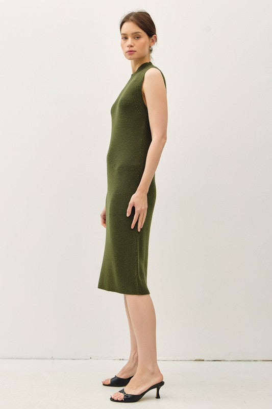 Earthy Mock Sweater Dress - shopminnoe