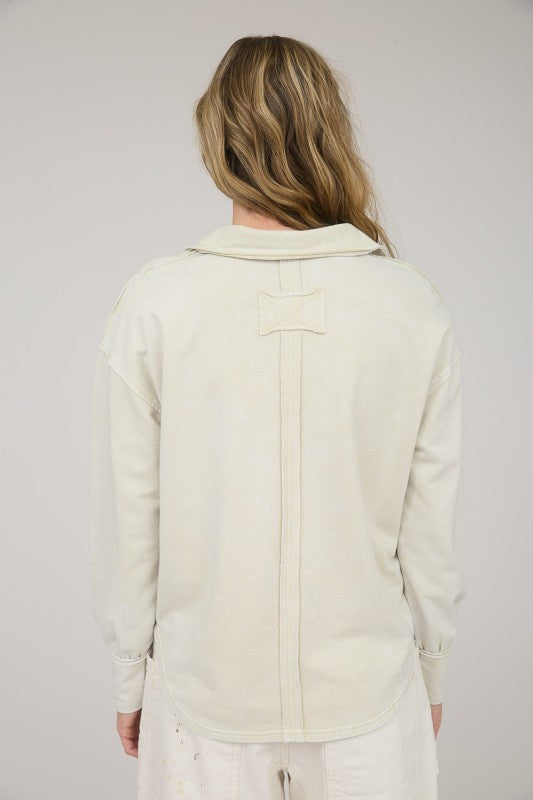Collared Henley Top - shopminnoe