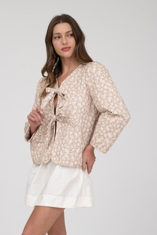 Bow Tie Front Jacket - shopminnoe