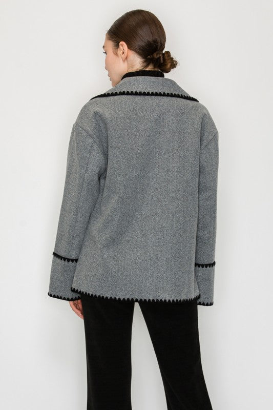 Lambs Ear Blanket Stich Jacket - shopminnoe