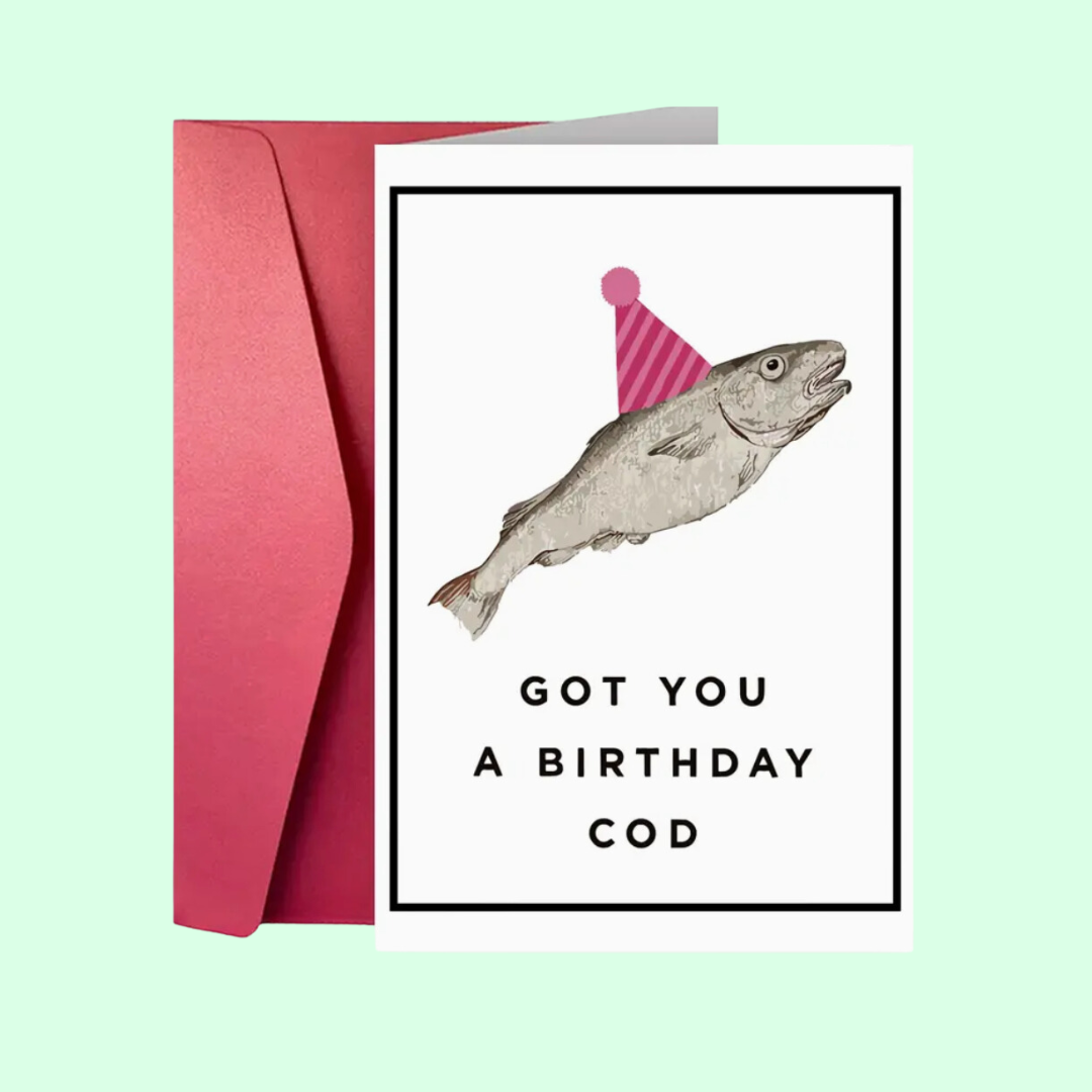  NTVShop Cod Fish Birthday Card - Funny Birthday Card - Got You  A Birthday - Funny Greeting Card - Gift For Dad Husband : Office Products