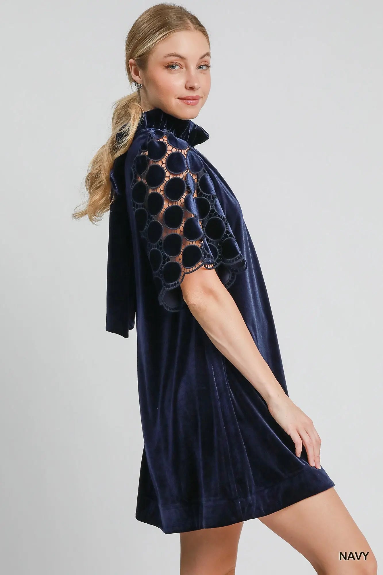 Blue Velvet Dress - shopminnoe