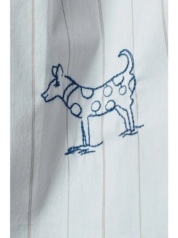 Playful Embroidered Button Down Top