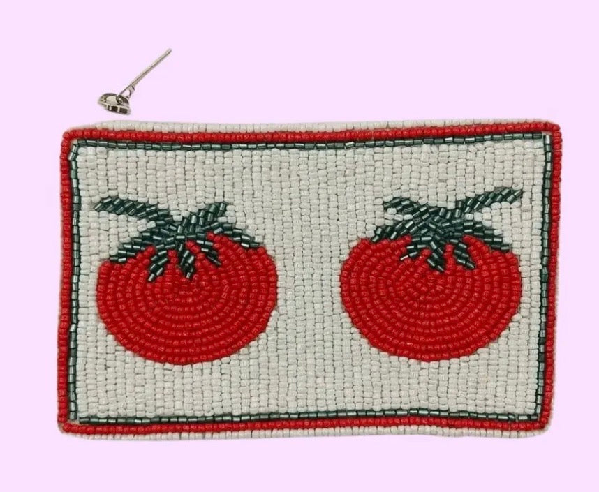 Tomato Festival Beaded Pouch