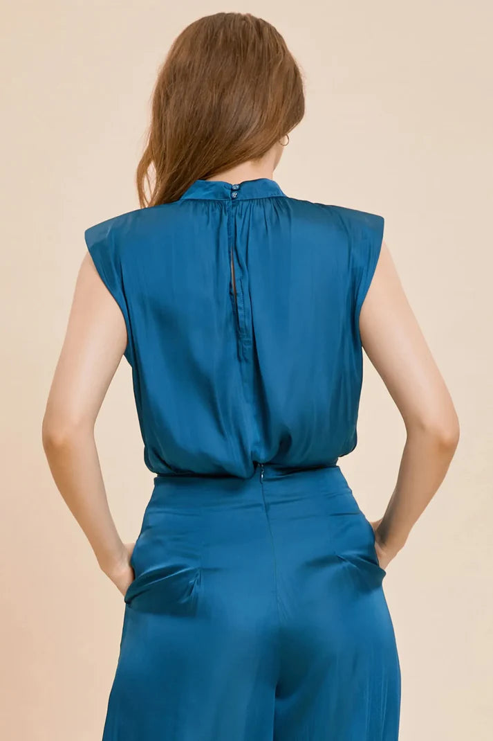 Satin Lace Trim Bodysuit - shopminnoe