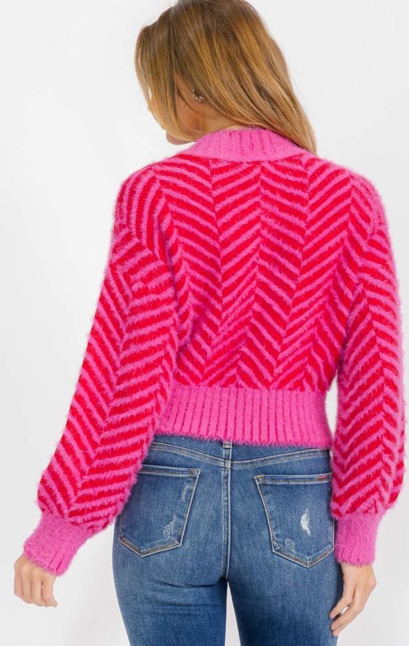 Cherry Chevron Sweater - shopminnoe
