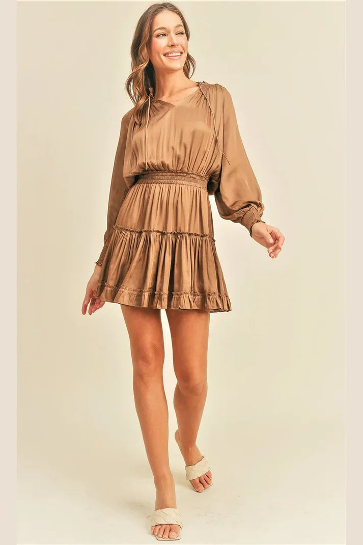 Brisk Bronze Dress - shopminnoe
