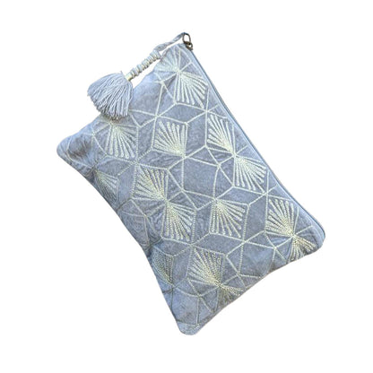 Grey & Blue Dandelions Pouch