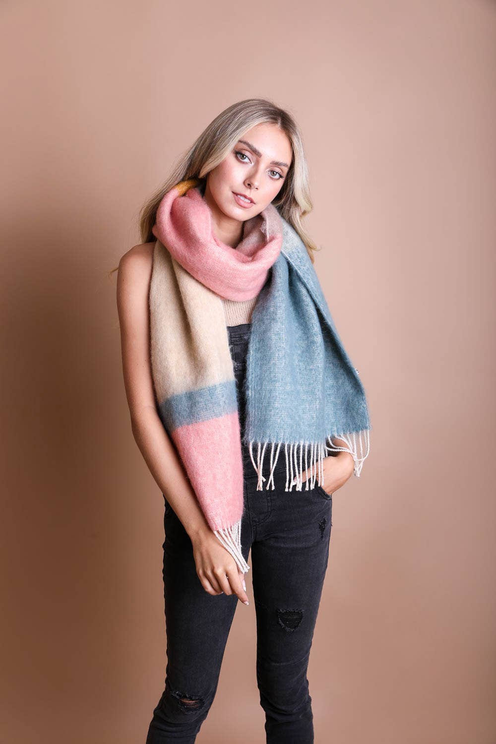 Blended Pinks & Blues Scarf