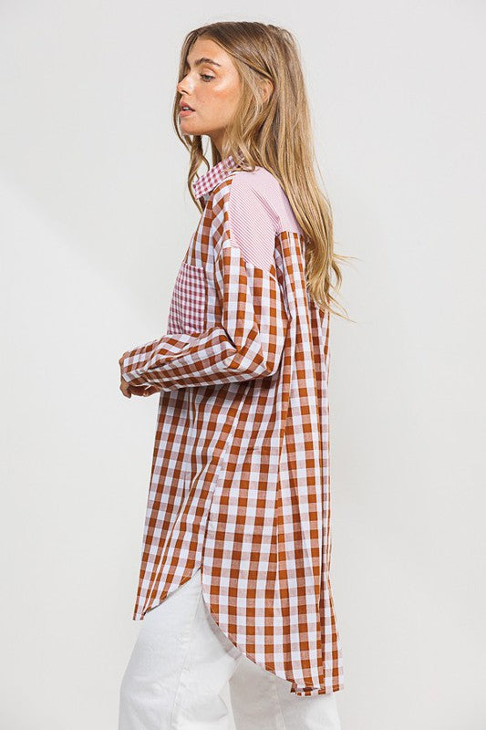 Gingham Scarecrow Long Shirt