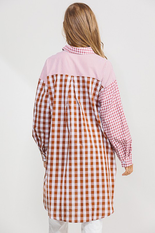 Gingham Scarecrow Long Shirt