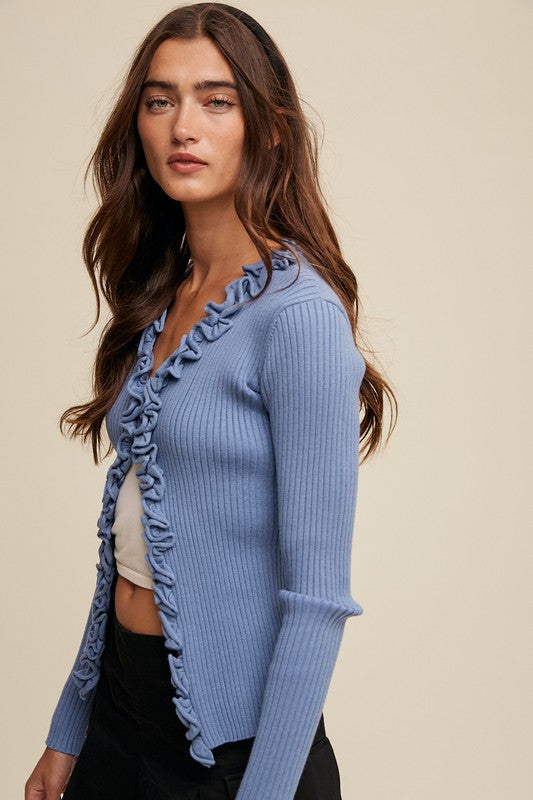 Blue Lettuce Sweater - shopminnoe