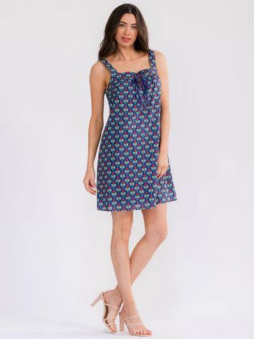 Navy Floral Cotton Dress