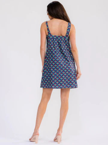 Navy Floral Cotton Dress