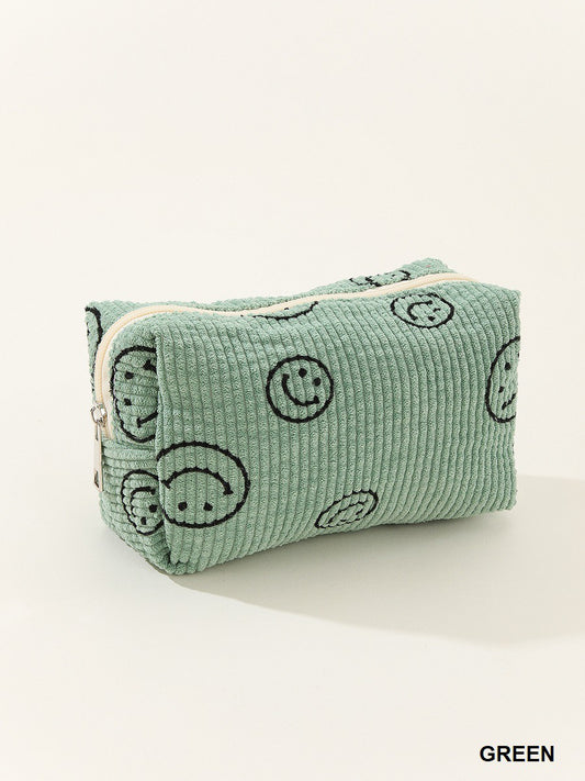 Smiling Corduroy Pouch Bag