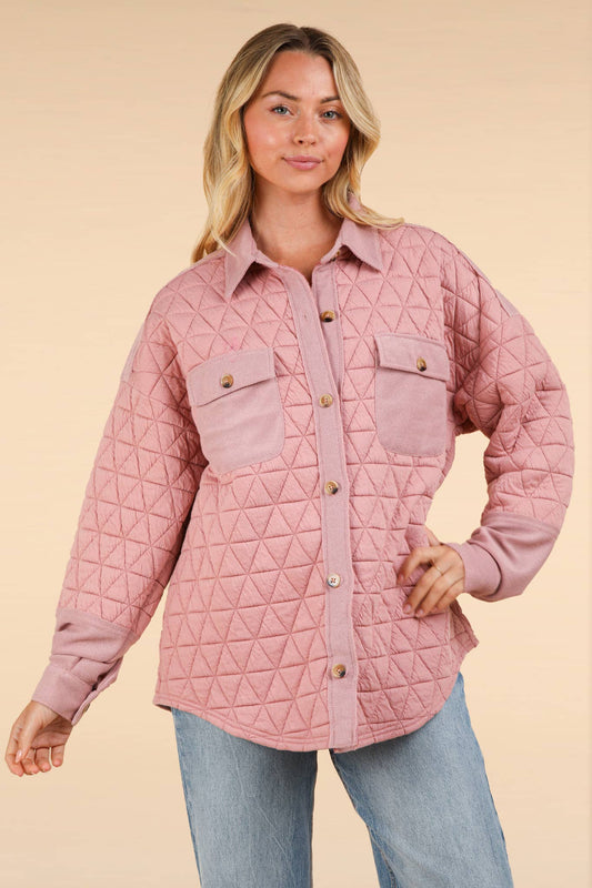 Quilted Pink Shacket