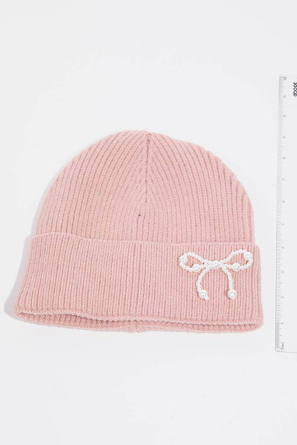 Pearl Bow Beanie