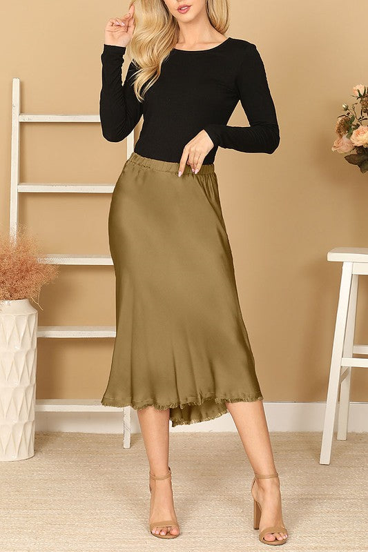 Olive Bread Midi Skirt