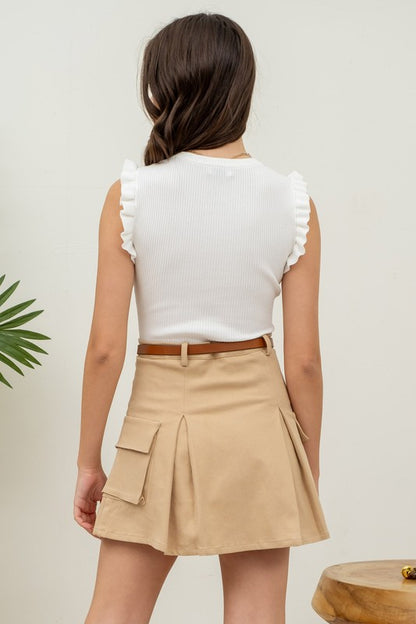 Fresh White Ruffle Sweater Top - shopminnoe