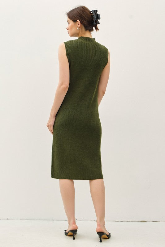 Earthy Mock Sweater Dress - shopminnoe