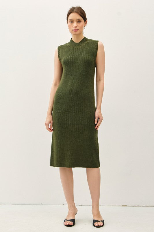 Earthy Mock Sweater Dress - shopminnoe