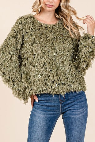 Fuzzy Garland Sweater