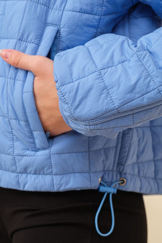 Periwinkle Quilted Puffer Jacket - shopminnoe
