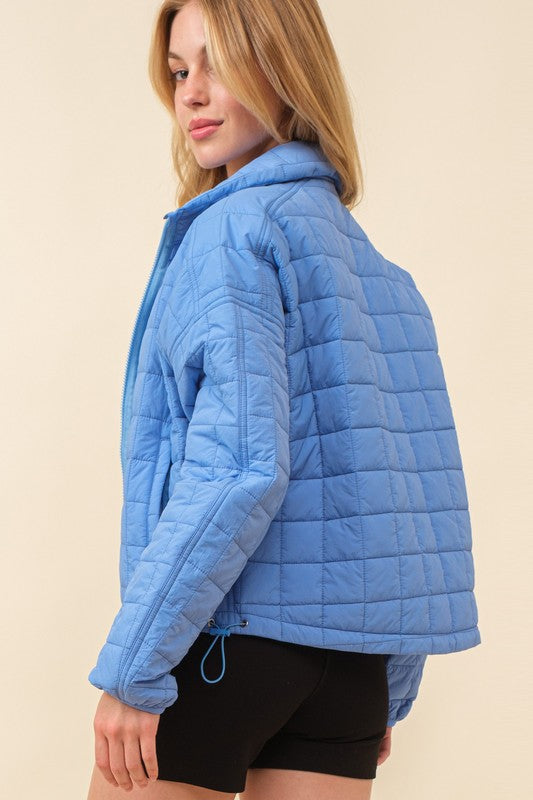 Periwinkle Quilted Puffer Jacket - shopminnoe