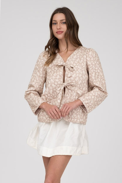 Bow Tie Front Jacket - shopminnoe