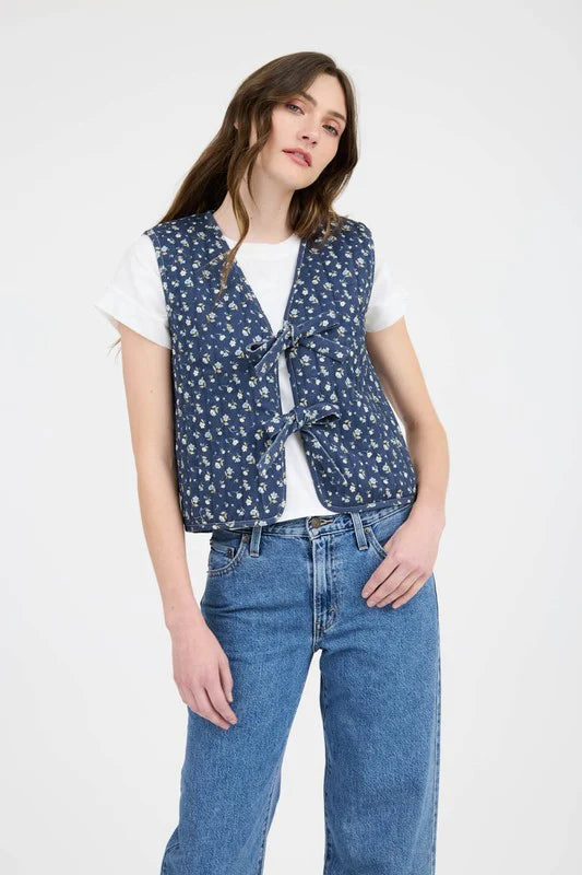 Dainty Denim Quilted Vest