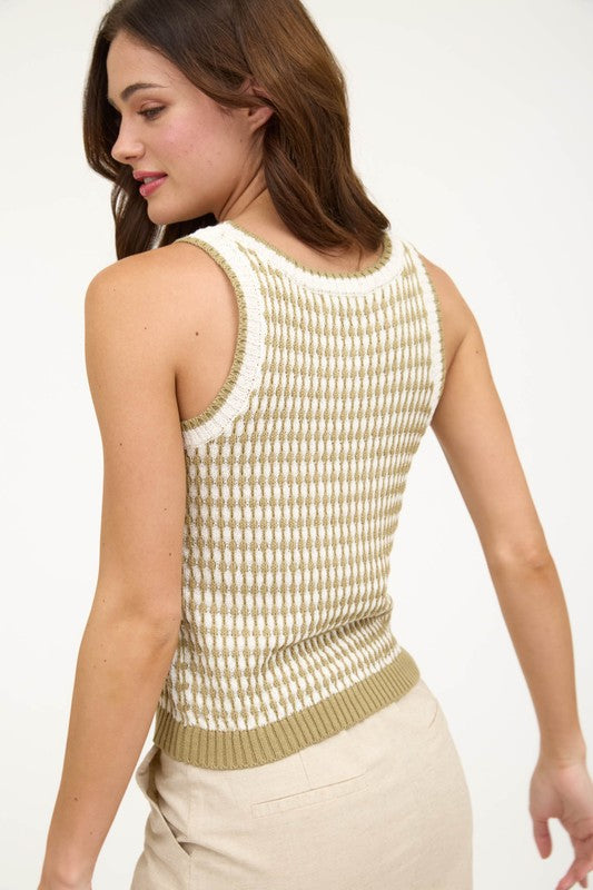 OIive Branch Sweater Vest - shopminnoe