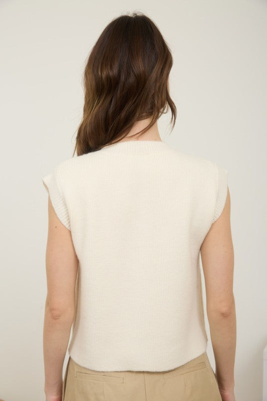 Coconut Cream Cardigan Vest - shopminnoe
