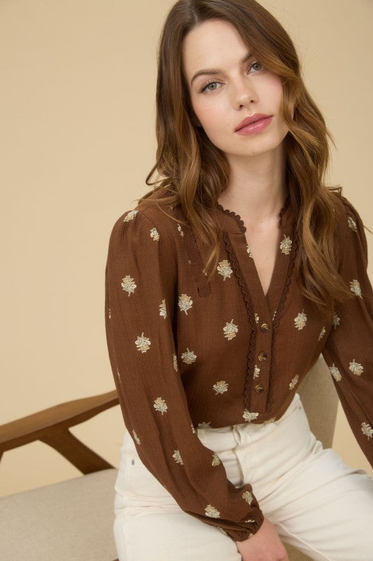 Brown Town Top - shopminnoe