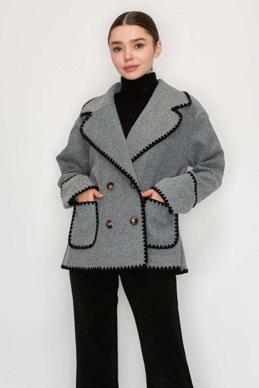 Lambs Ear Blanket Stich Jacket - shopminnoe