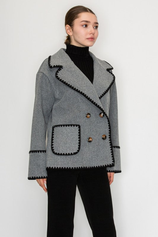Lambs Ear Blanket Stich Jacket - shopminnoe