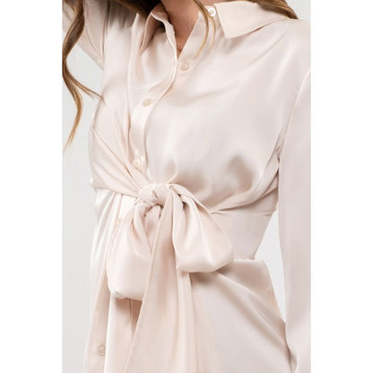 Silky Champagne Dress - shopminnoe