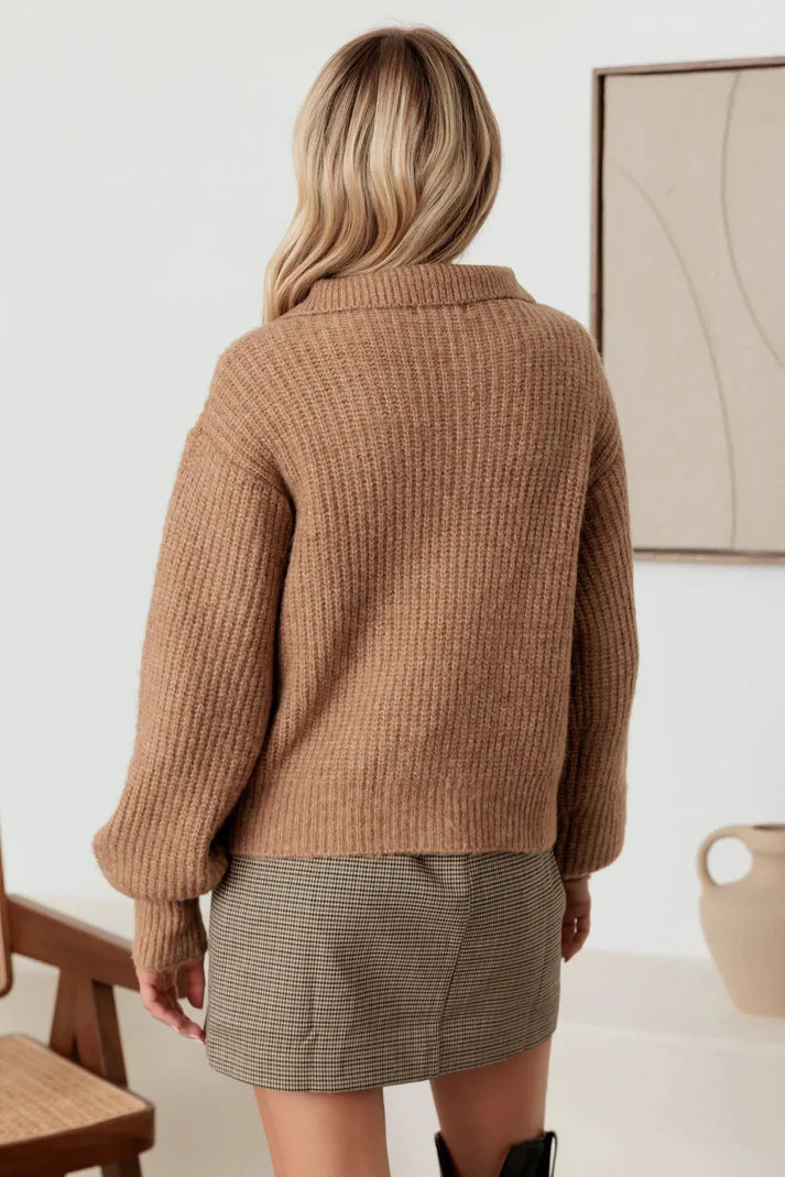 Walnut Wool Sweater - shopminnoe