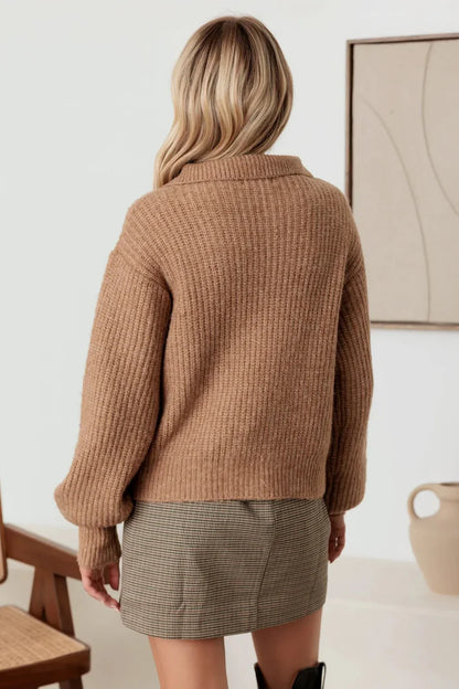 Walnut Wool Sweater - shopminnoe