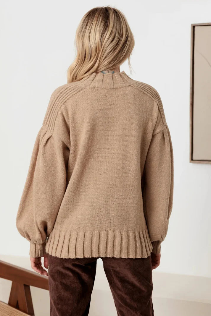 Beige Behaves Sweater - shopminnoe