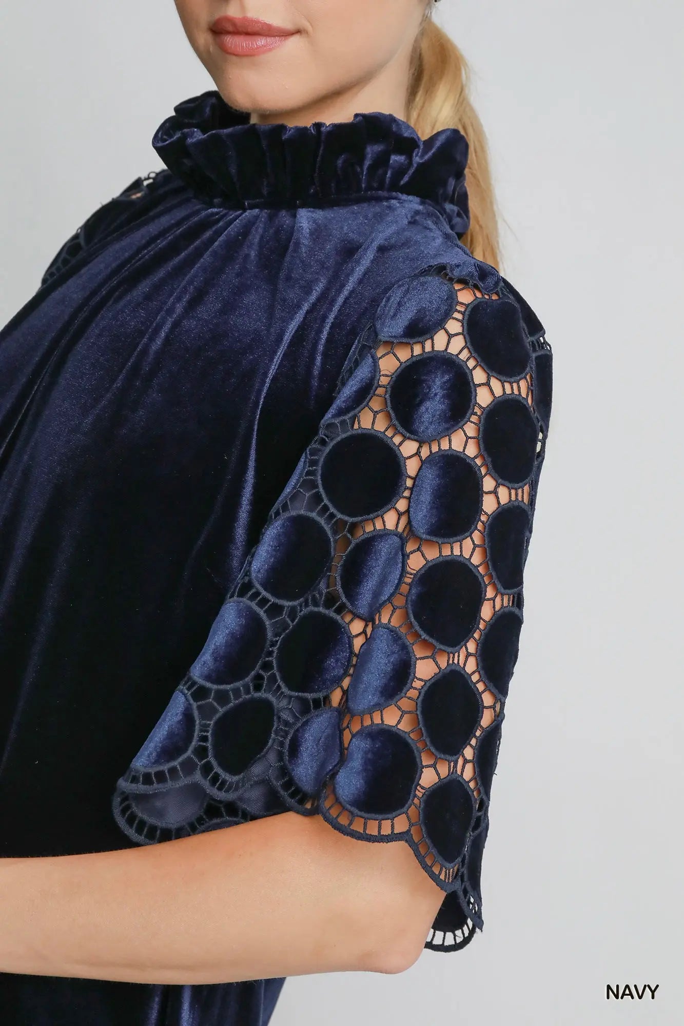 Blue Velvet Dress - shopminnoe