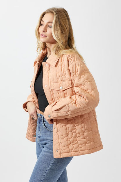 Quilted Daisy Apricot Jacket