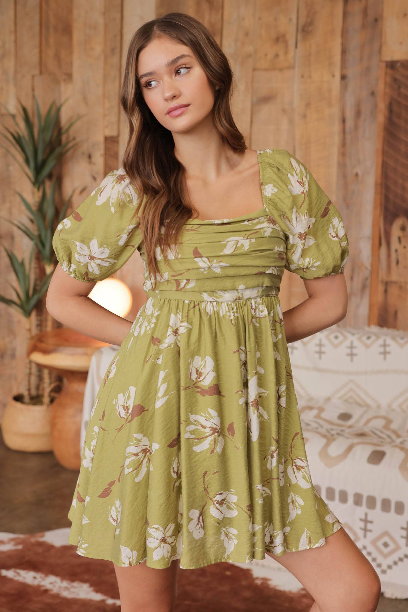 Olive Branch Mini Dress