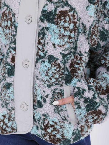 Frosted Flower Sherpa Jacket - shopminnoe