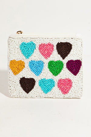 10 Hearts Beaded Pouch - shopminnoe