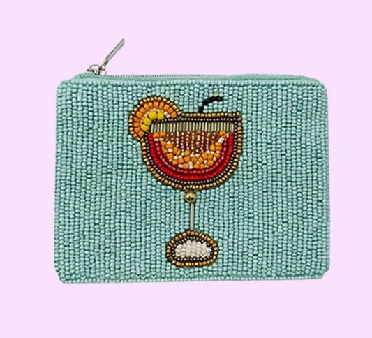 Fancy Drink Beaded Pouch