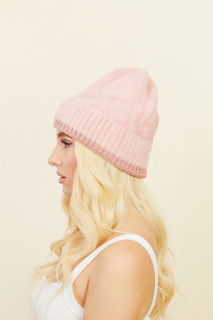 Powder Pink Beanie Hat