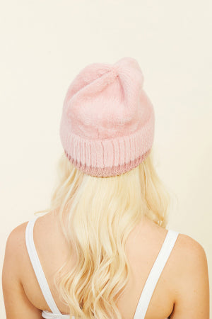 Powder Pink Beanie Hat