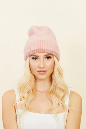 Powder Pink Beanie Hat