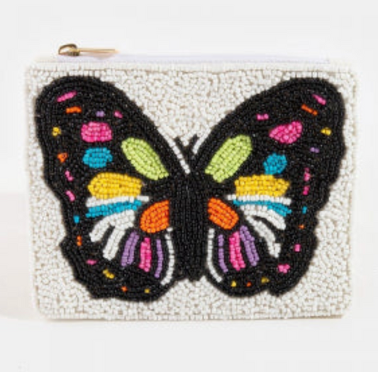 Butterfly Beaded Pouch - shopminnoe